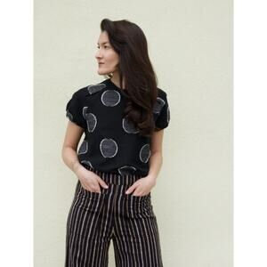 EUC HANSEL FROM BASEL Clemence Polka Dot Linen Top